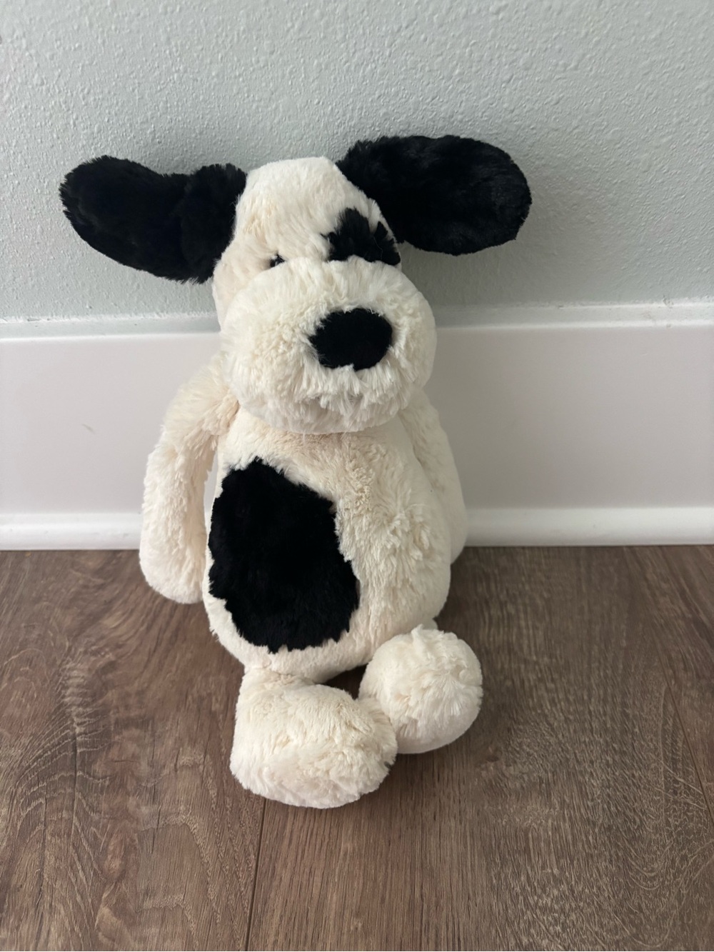 JellyCat bashful pup Plush Black & White Dog